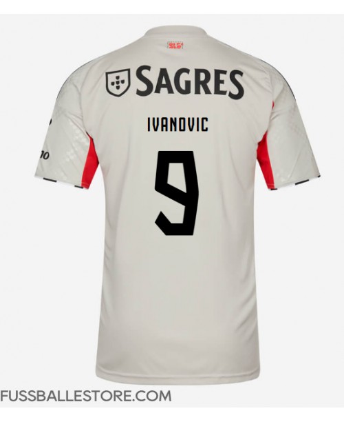 Günstige Benfica Franjo Ivanovic #9 Auswärtstrikot 2025-26 Kurzarm Günstige Benfica Franjo Ivanovic #9 Auswärtstrikot 2025-26 Kurzarm